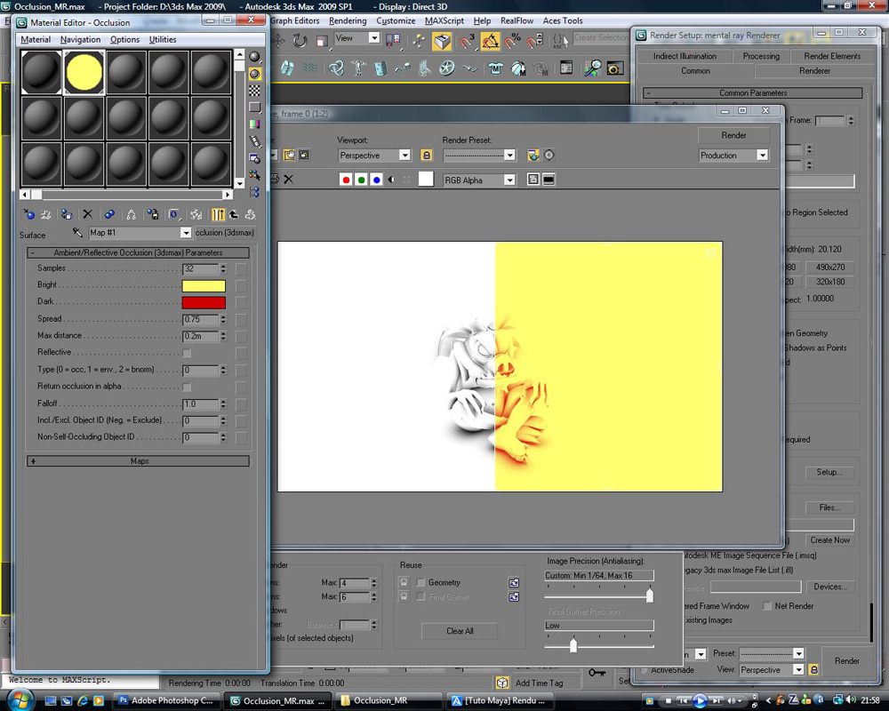Tutoriaux VFX'n'3D Occlusion Mental Ray sous 3DS Max 2009