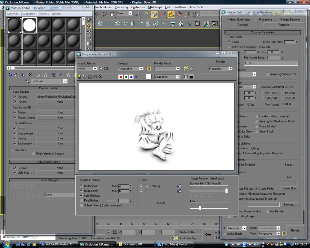 Tutoriaux VFX'n'3D Occlusion Mental Ray sous 3DS Max 2009